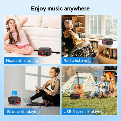 Kuephom W17 Portable Home CD Music Walkman FM Bluetooth Player EU Plug - DVD & LCD Player by Kuephom | Online Shopping UK | buy2fix