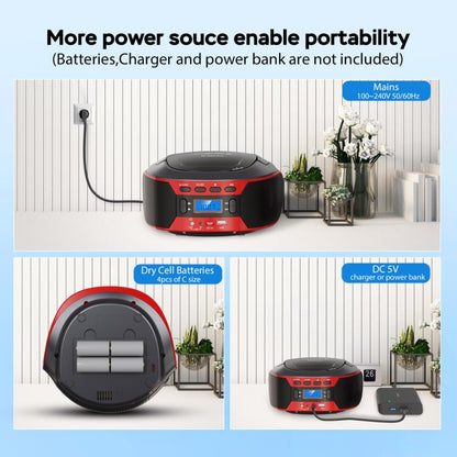 Kuephom W17 Portable Home CD Music Walkman FM Bluetooth Player UK Plug - DVD & LCD Player by Kuephom | Online Shopping UK | buy2fix