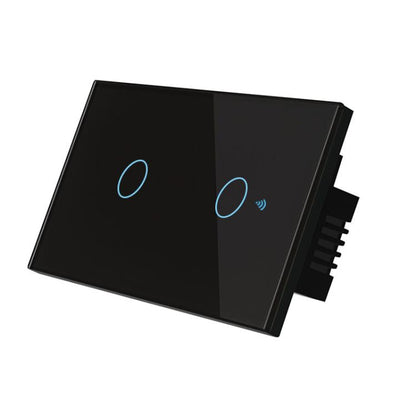 Model 120 US Gauge Graffiti Smart WIFI Single Fire Switch, Spec: 2-Gang Black - Smart Switch by buy2fix | Online Shopping UK | buy2fix