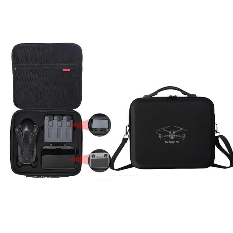 For DJI Mavic 4 Pro Fly More Combo / Creator Combo Carrying Case Durable PU Crossbody Shoulder Bag(Black) - Backpacks & Bags by buy2fix | Online Shopping UK | buy2fix