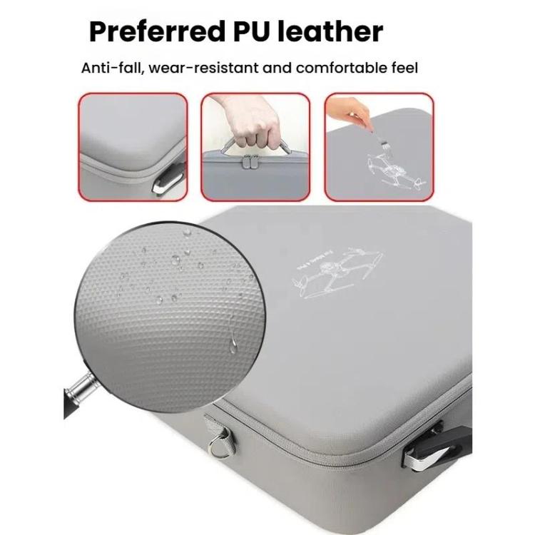 For DJI Mavic 4 Pro Fly More Combo / Creator Combo Carrying Case Durable PU Crossbody Shoulder Bag(Gray) - Backpacks & Bags by buy2fix | Online Shopping UK | buy2fix