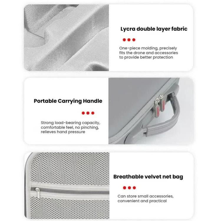 For DJI Mavic 4 Pro Fly More Combo / Creator Combo Carrying Case Durable PU Crossbody Shoulder Bag(Gray) - Backpacks & Bags by buy2fix | Online Shopping UK | buy2fix