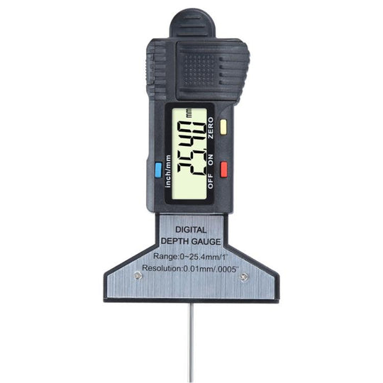 Syntek Digital Depth Ruler 0-25mm Electronic Tire Tread Measuring Ruler(Black)
