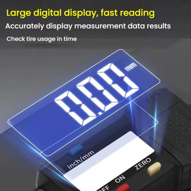 Syntek Digital Depth Ruler 0-25mm Electronic Tire Tread Measuring Ruler(Black) - Other Tools by Syntek | Online Shopping UK | buy2fix