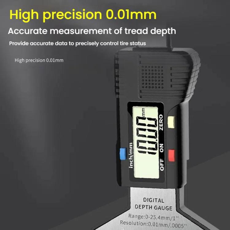 Syntek Digital Depth Ruler 0-25mm Electronic Tire Tread Measuring Ruler(Black) - Other Tools by Syntek | Online Shopping UK | buy2fix