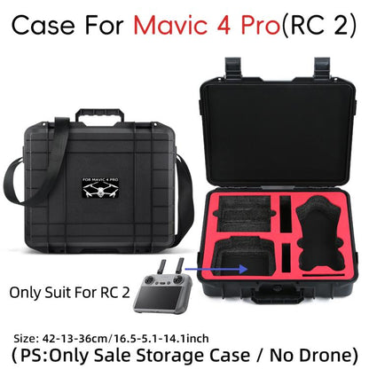 For DJI Mavic 4 Pro Fly More Combo RC 2 Explosion-Proof Box EVA Shockproof Storage Case With Shoulder Strap(Black) - Backpacks & Bags by buy2fix | Online Shopping UK | buy2fix