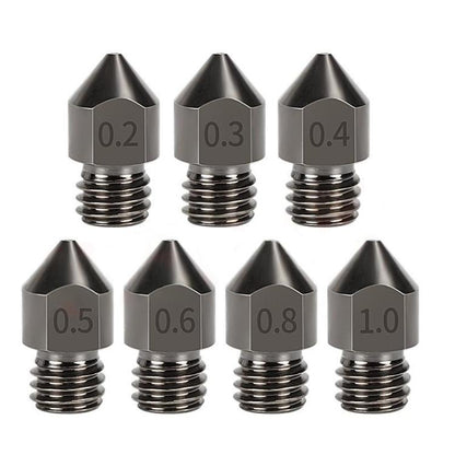 5pcs /Pack 1.75/0.4mm MK8 Hardened Steel Nozzle High-Temperature Resistant 3D Printer Extruder Hotend - Parts by buy2fix | Online Shopping UK | buy2fix