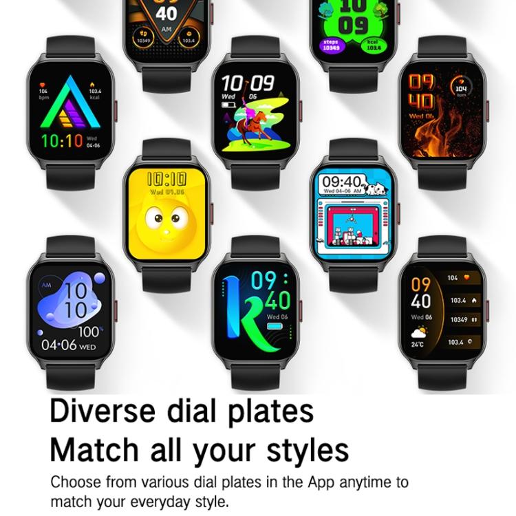 Blood Oxygen / Sleep / Heart Rate Health Monitoring Smart Watch Square Sports Double Strap Watch(Black Steel+Silicone Black) - Smart Watches by buy2fix | Online Shopping UK | buy2fix