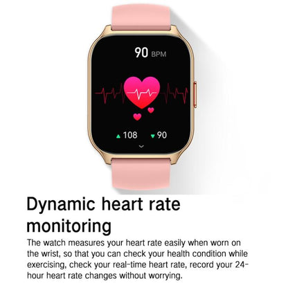 Blood Oxygen / Sleep / Heart Rate Health Monitoring Smart Watch Square Sports Double Strap Watch(Gold Steel+Silicone Pink) - Smart Watches by buy2fix | Online Shopping UK | buy2fix