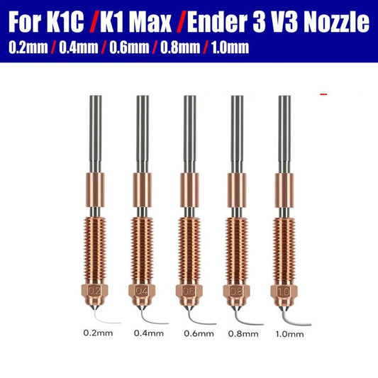 1.75/0.6mm  All-in-One Chrome Zirconium Copper Nozzle for Creality Ender-3 V3/K1C/K1 Max 3D Printers - Parts by buy2fix | Online Shopping UK | buy2fix