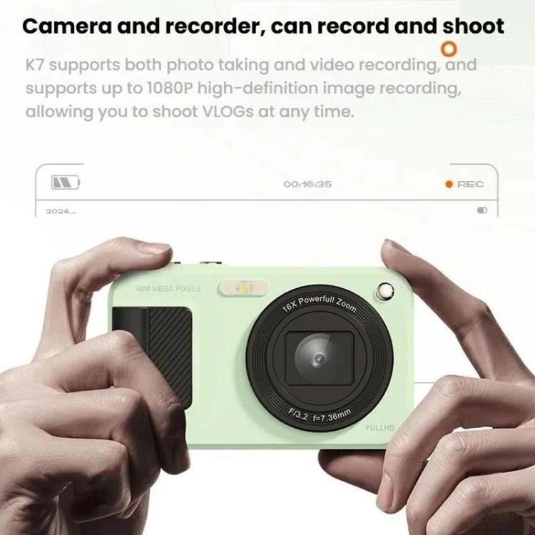 KACHI K7 2.4 Inch CCD Digital Cameras Vintage SLR Cameras(Green) - Video Cameras by KACHI | Online Shopping UK | buy2fix