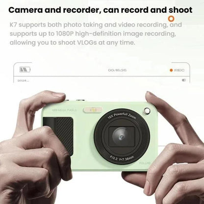 KACHI K7 2.4 Inch CCD Digital Cameras Vintage SLR Cameras(Green) - Video Cameras by KACHI | Online Shopping UK | buy2fix
