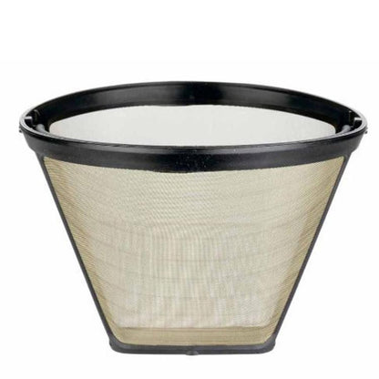 Replacement Filter Basket For Drip Coffee Makers Universal Ultra-Fine Mesh Coffee Powder Basket With Durable Handle(Gold) - Coffee Machine Parts by buy2fix | Online Shopping UK | buy2fix
