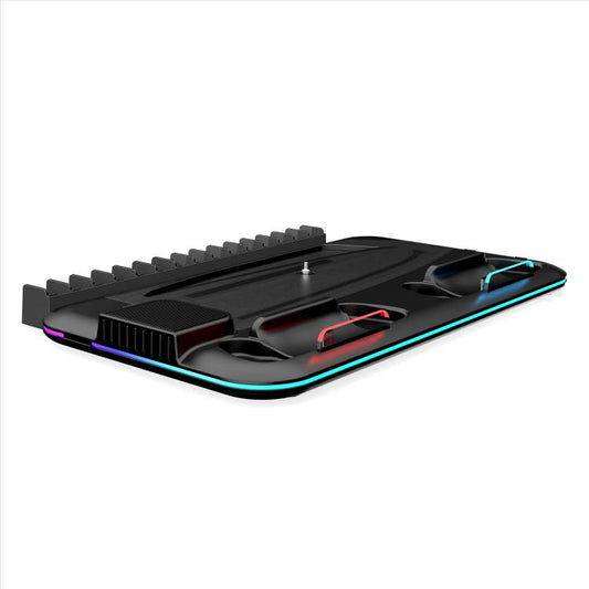For PS5 Slim / Pro Multi-functional Cooling Stand with Controller Charging Station & Game Disc Storage Holder(Black) - Holder by buy2fix | Online Shopping UK | buy2fix