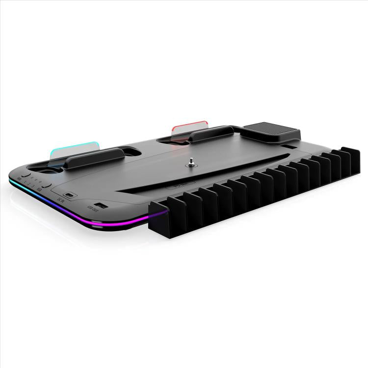 For PS5 Slim / Pro Multi-functional Cooling Stand with Controller Charging Station & Game Disc Storage Holder(Black) - Holder by buy2fix | Online Shopping UK | buy2fix