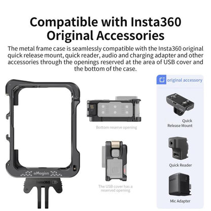 For Insta360 Ace Pro 2 / Ace Pro Camera AMagisn Quick Release Metal Cage Horizontal & Vertical Shooting Protective Frame(Charcoal Metallic) - Mount & Holder by aMagisn | Online Shopping UK | buy2fix