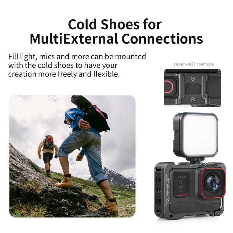 For Insta360 Ace Pro 2 / Ace Pro Camera AMagisn Quick Release Metal Cage Horizontal & Vertical Shooting Protective Frame(Charcoal Metallic) - Mount & Holder by aMagisn | Online Shopping UK | buy2fix