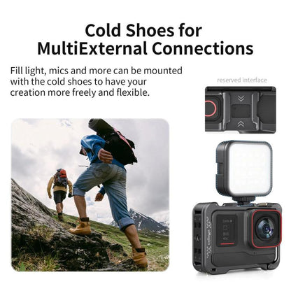 For Insta360 Ace Pro 2 / Ace Pro Camera AMagisn Quick Release Metal Cage Horizontal & Vertical Shooting Protective Frame(Charcoal Metallic) - Mount & Holder by aMagisn | Online Shopping UK | buy2fix