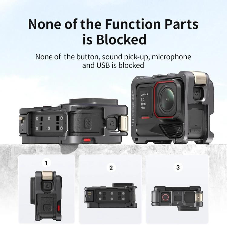 For Insta360 Ace Pro 2 / Ace Pro Camera AMagisn Quick Release Metal Cage Horizontal & Vertical Shooting Protective Frame(Charcoal Metallic) - Mount & Holder by aMagisn | Online Shopping UK | buy2fix