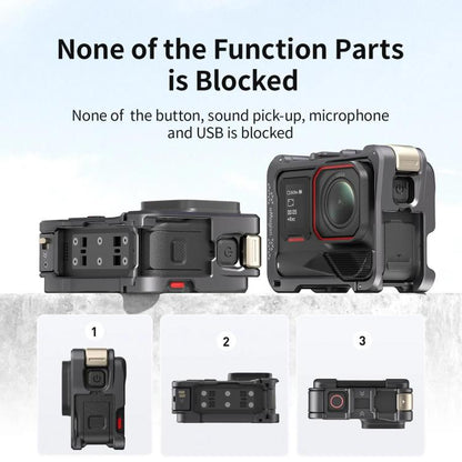 For Insta360 Ace Pro 2 / Ace Pro Camera AMagisn Quick Release Metal Cage Horizontal & Vertical Shooting Protective Frame(Charcoal Metallic) - Mount & Holder by aMagisn | Online Shopping UK | buy2fix