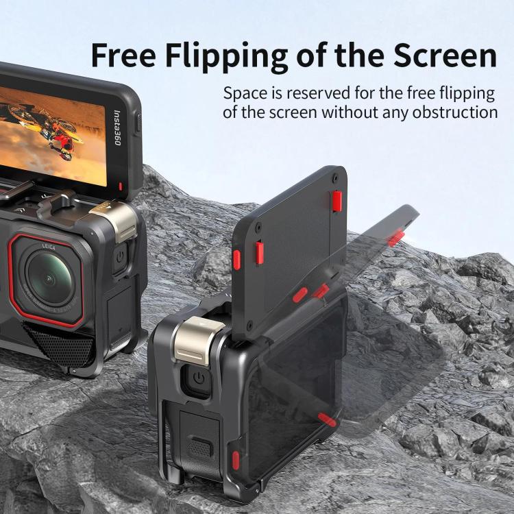 For Insta360 Ace Pro 2 / Ace Pro Camera AMagisn Quick Release Metal Cage Horizontal & Vertical Shooting Protective Frame(Charcoal Metallic) - Mount & Holder by aMagisn | Online Shopping UK | buy2fix