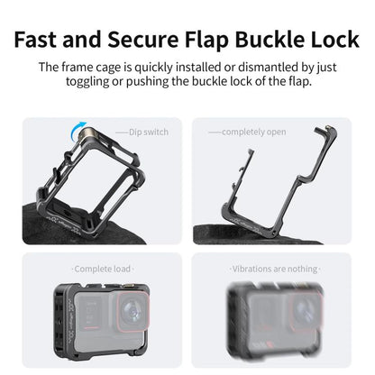 For Insta360 Ace Pro 2 / Ace Pro Camera AMagisn Quick Release Metal Cage Horizontal & Vertical Shooting Protective Frame(Charcoal Metallic) - Mount & Holder by aMagisn | Online Shopping UK | buy2fix