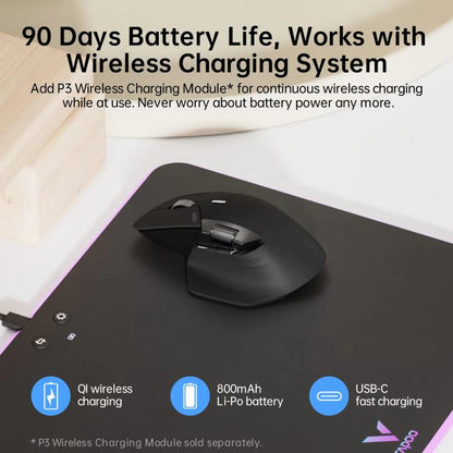 Rapoo Wireless Triple Mode Mice Ergonomic Desktop Laptop Business Office Mouse, Color: MT760 Black - Wireless Mice by Rapoo | Online Shopping UK | buy2fix