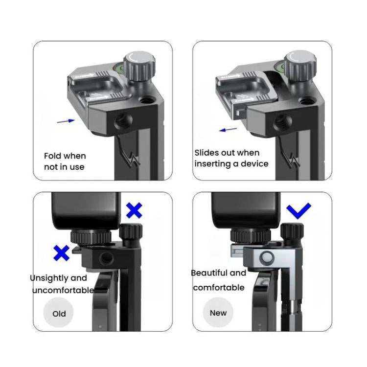 Leaplight Dual Cold Shoe All-Metal Phone Mount with 4x1/4 Inch Screw Ports & Arri Locating Holes(Gray) - Stand by Leaplight | Online Shopping UK | buy2fix