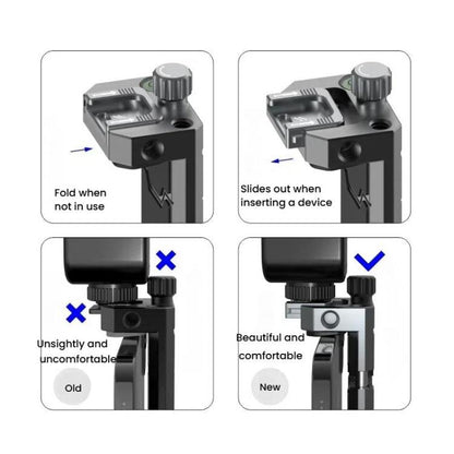 Leaplight Dual Cold Shoe All-Metal Phone Mount with 4x1/4 Inch Screw Ports & Arri Locating Holes(Gray) - Stand by Leaplight | Online Shopping UK | buy2fix