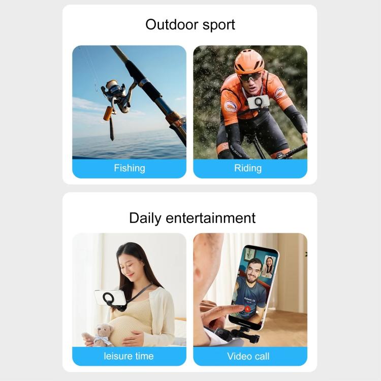 Adjustable Magnetic Neck Mount Phone Holder Quick-Release Chest Strap POV Mount For Sports & Vlogging(Black) - Holder by buy2fix | Online Shopping UK | buy2fix