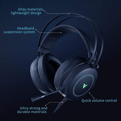 Rapoo VH160 Gaming Headset RGB PC Virtual 7.1 Channel Noise Reduction Headset With MIC(Black) - Multimedia Headset by Rapoo | Online Shopping UK | buy2fix