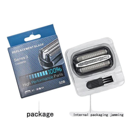 For Braun Series 3 Replacement Foil & Cutter 32B Precision Welded Stainless Steel Shaver Head(Black) - Shavers Parts by buy2fix | Online Shopping UK | buy2fix