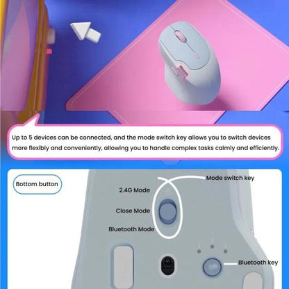 Rapoo MT560 3-Mode Wireless Bluetooth Mouse Ergonomic Desktop Laptop Mouse(Milk Tea) - Wireless Mice by Rapoo | Online Shopping UK | buy2fix