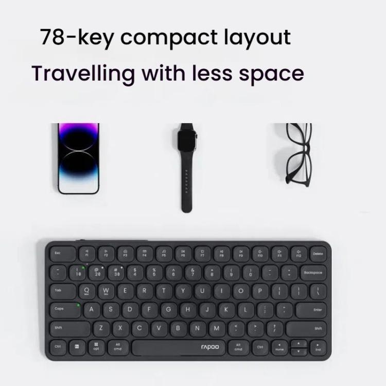 Rapoo E9050L Tri-mode Bluetooth Wireless Keyboard Silent Laptop Keyboard(White) - Wireless Keyboard by Rapoo | Online Shopping UK | buy2fix