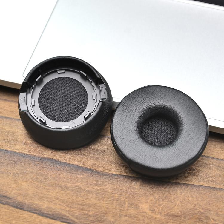 For Jabra Engage 55/65/75 Headset 1pair Protein Leather Ear Cushions Soft Replacement Ear Pads(Black) - Earmuff & Pad by buy2fix | Online Shopping UK | buy2fix