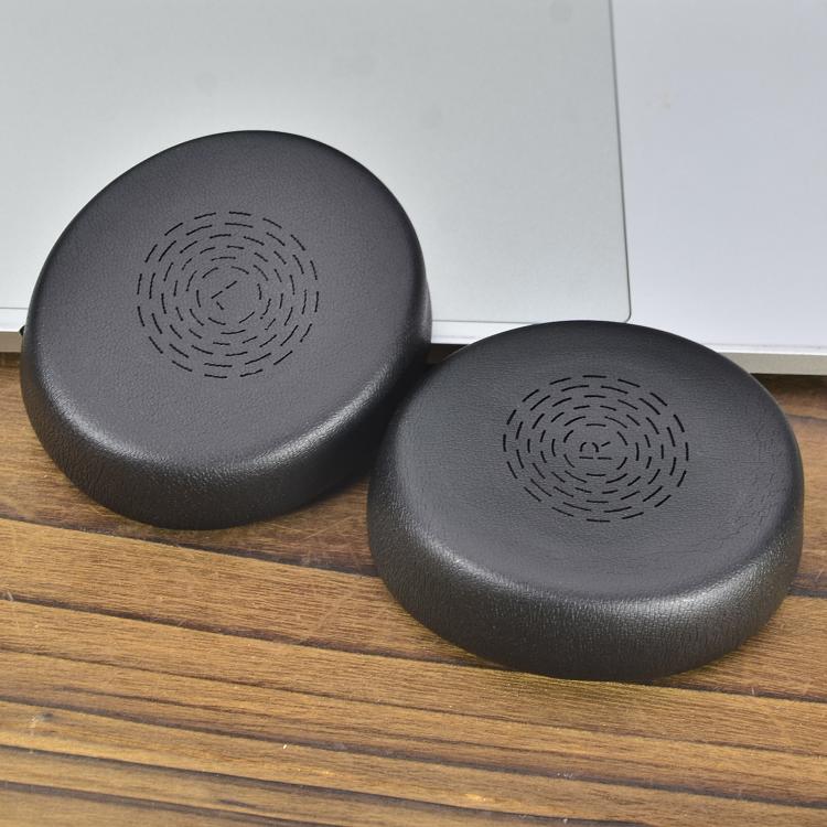For Jabra Evolve2 55 Stereo Headset 1pair Protein Leather Ear Cushions Soft Replacement Ear Pads(Black) - Earmuff & Pad by buy2fix | Online Shopping UK | buy2fix