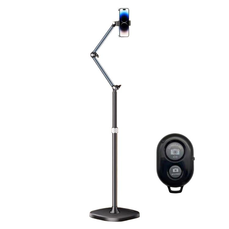 1.7m Mobile Phone Floor Stand Overhead Shooting Holder Retractable Lazy Support With Remote Control - Lazy Bracket by buy2fix | Online Shopping UK | buy2fix