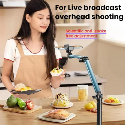 1.7m Mobile Phone Floor Stand Overhead Shooting Holder Retractable Lazy Support With Remote Control - Lazy Bracket by buy2fix | Online Shopping UK | buy2fix