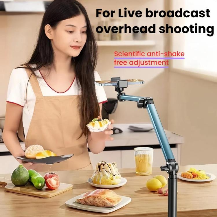 1.7m Mobile Phone Floor Stand Overhead Shooting Holder Retractable Lazy Support Without Remote Control - Lazy Bracket by buy2fix | Online Shopping UK | buy2fix