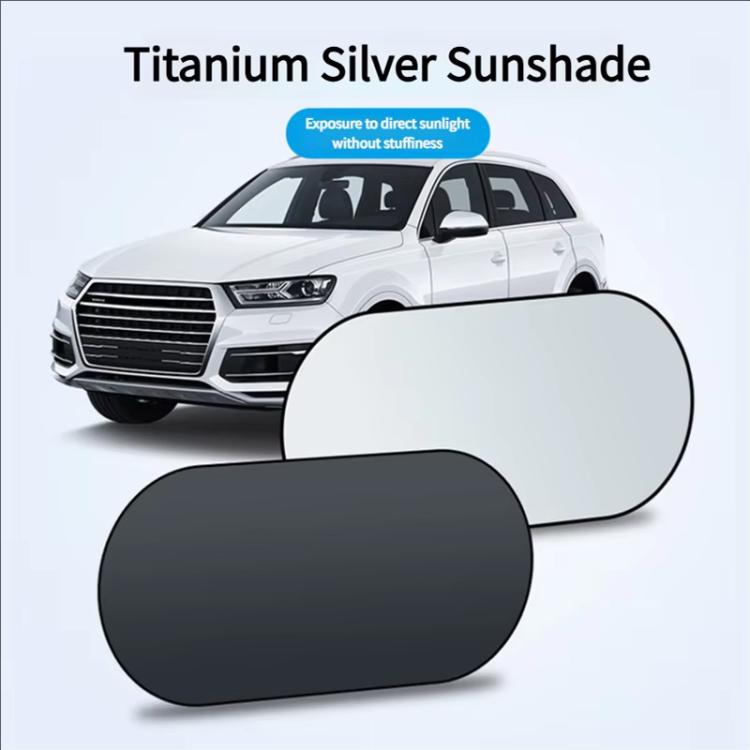 Titanium Silver Car Rear Window Sunshade Heat Insulating Shield with Suction Cup Mounted 100 x 50cm - Window Foils & Solar Protection by buy2fix | Online Shopping UK | buy2fix