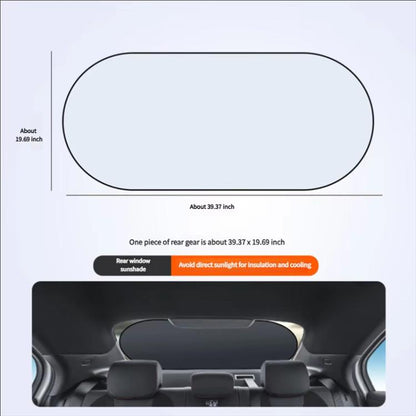 Titanium Silver Car Rear Window Sunshade Heat Insulating Shield with Suction Cup Mounted 100 x 50cm - Window Foils & Solar Protection by buy2fix | Online Shopping UK | buy2fix