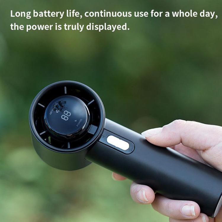 100-gear High Speed Handheld Fan Bladeless Mini Digital Display Small Fan(White) - Electric Fans by buy2fix | Online Shopping UK | buy2fix