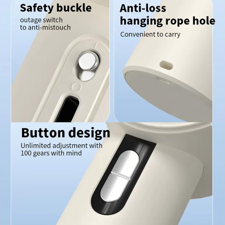 100-gear High Speed Handheld Fan Bladeless Mini Digital Display Small Fan(White) - Electric Fans by buy2fix | Online Shopping UK | buy2fix