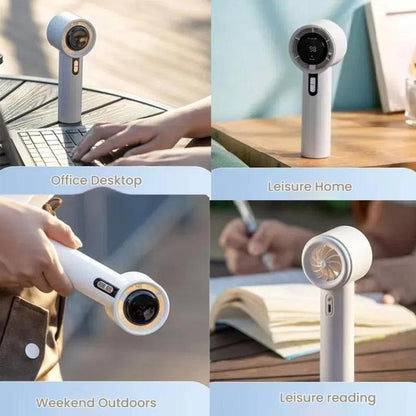 100-gear High Speed Handheld Fan Bladeless Mini Digital Display Small Fan(White) - Electric Fans by buy2fix | Online Shopping UK | buy2fix