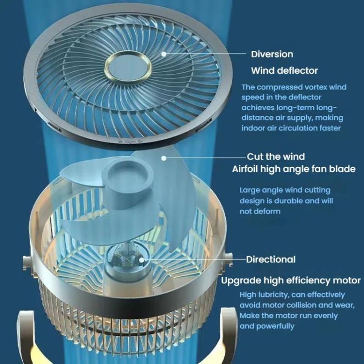 Air Circulation Fan Turbo Light Convection Standing Fan Remote Control Timer Floor Fan, Style: Rechargeable - Electric Fans by buy2fix | Online Shopping UK | buy2fix