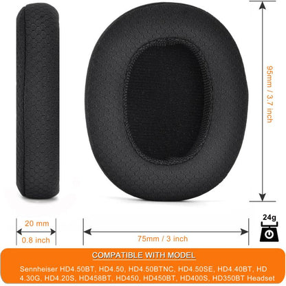 1pair Ear Cushions For Sennheiser HD 4.50BT, HD 4.50, HD 4.50BTNC, HD 4.50SE, HD 4.40BT, HD 4.30G, HD 4.20S, HD 458BT, HD 450, HD 450BT, HD 400S, HD 350BT(Football Net Black) - Earmuff & Pad by buy2fix | Online Shopping UK | buy2fix