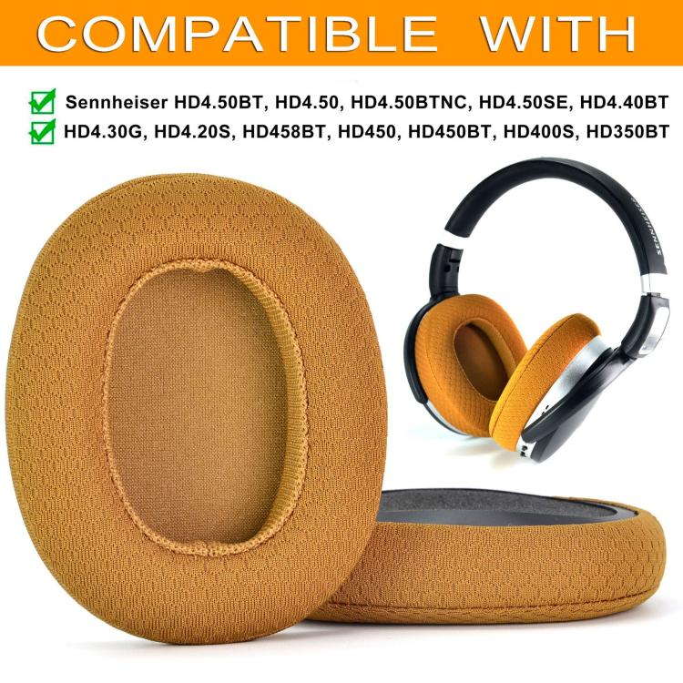 1pair Ear Cushions For Sennheiser HD 4.50BT, HD 4.50, HD 4.50BTNC, HD 4.50SE, HD 4.40BT, HD 4.30G, HD 4.20S, HD 458BT, HD 450, HD 450BT, HD 400S, HD 350BT(Football Net Brown) - Earmuff & Pad by buy2fix | Online Shopping UK | buy2fix