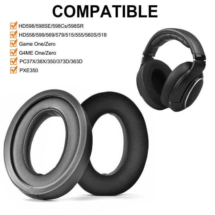 1pair Ice-Cool Replacement Ear Pads for Sennheiser HD599/HD598/Game Zero/PC38X and More(Black) - Earmuff & Pad by buy2fix | Online Shopping UK | buy2fix