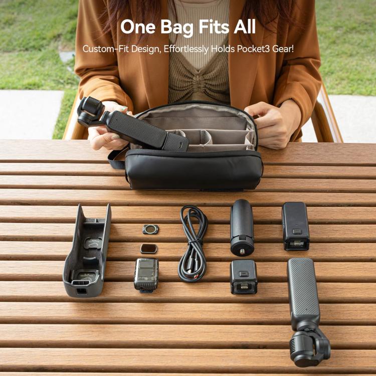 For DJI Osmo Pocket 3 Creator Combo TELESIN Universal Portable Storage Bag Carrying Case(Black) - Case & Bags by TELESIN | Online Shopping UK | buy2fix