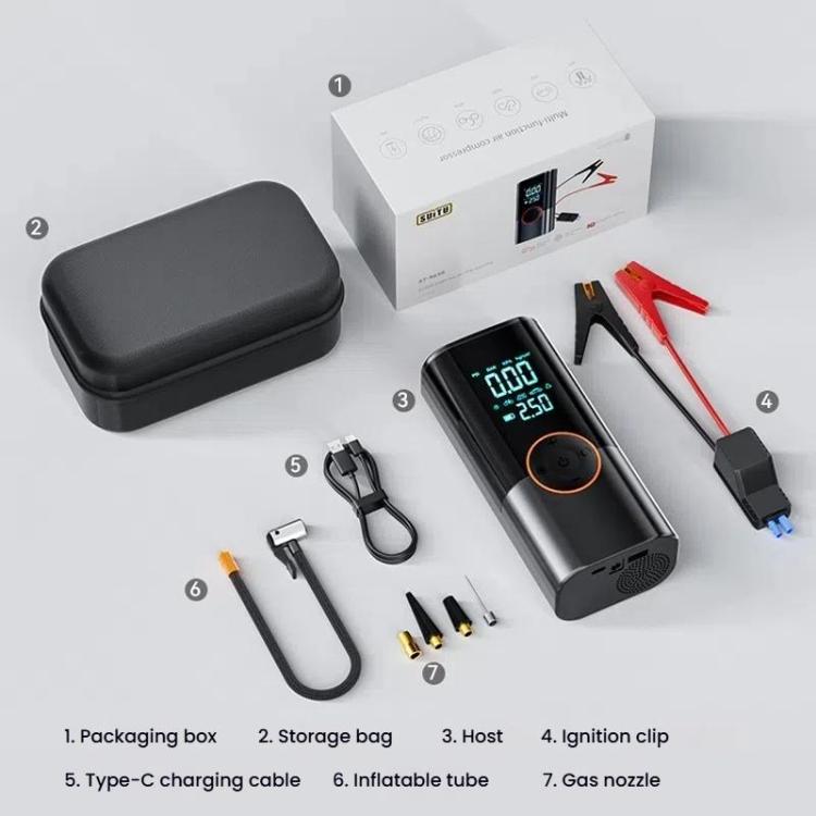 SUITU ST-9650B 4 x 1500mAh Car Emergency Starting Power Supply Inflatable Pump Integrated Machine - Inflatable Pump by SUITU | Online Shopping UK | buy2fix